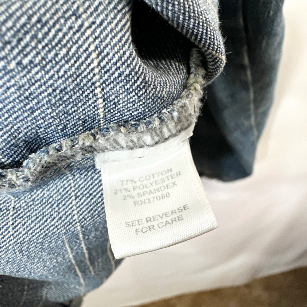 Cato Plus Size 22/24W Denim Jacket Jean Ruffle Blue Feminine Artsy Fall Chic F - Picture 11 of 11